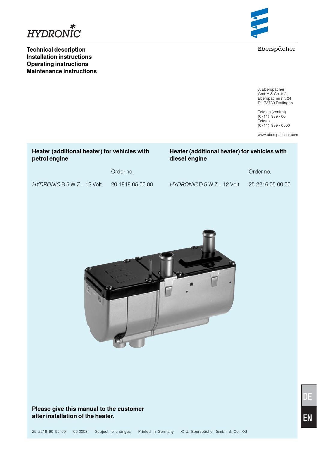 eberspacher d5wz wiring diagram