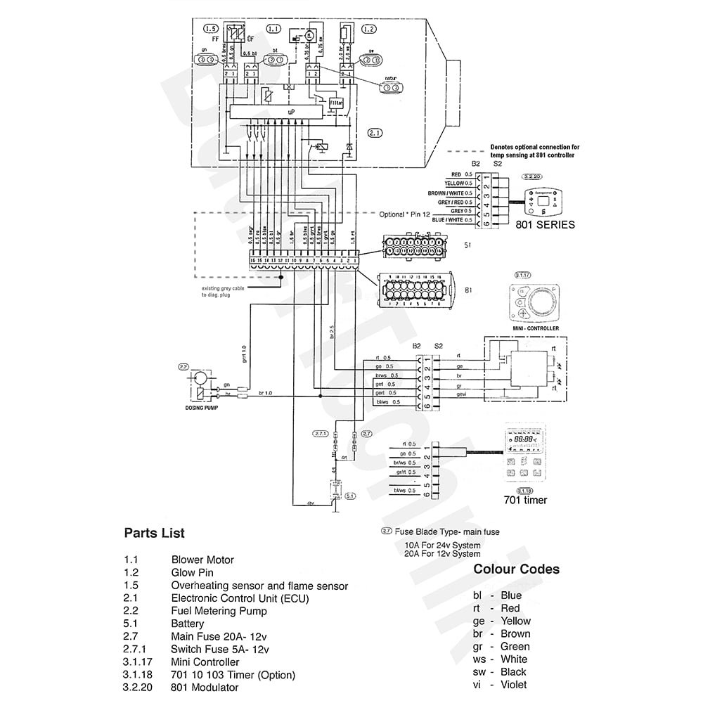 eberspacher night heater wiring diagram