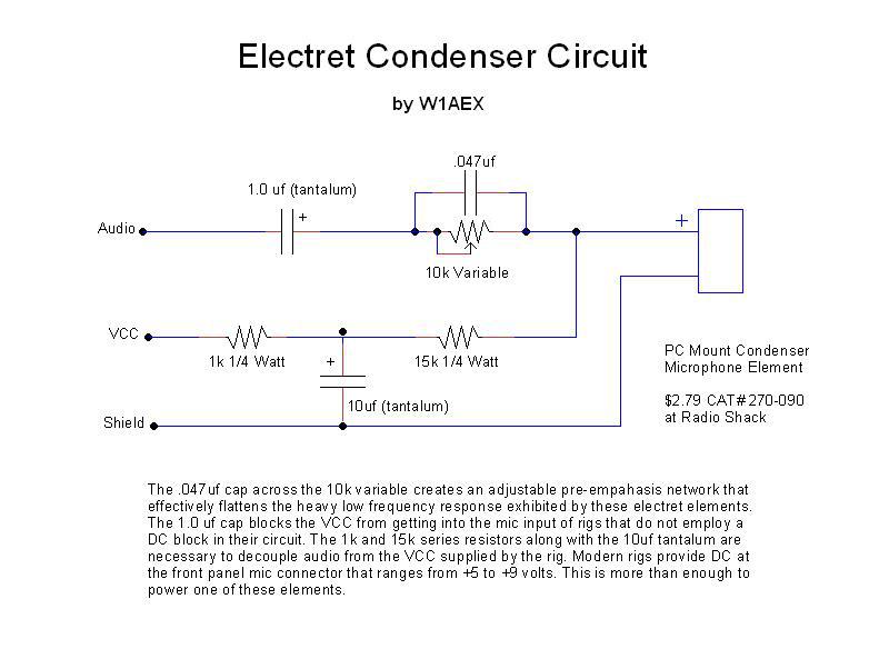 electret microphone wiring