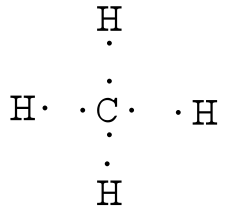 electron dot diagram for methane