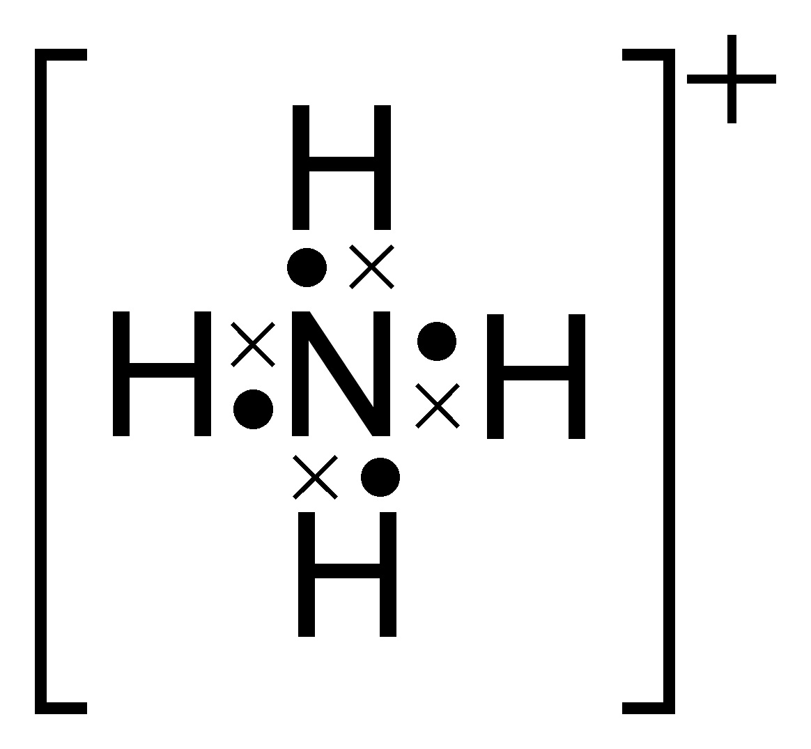 electron dot diagram of ammonium ion
