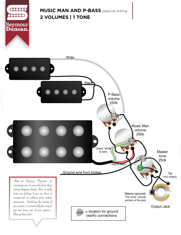emg emg-pj active bass pickup set black wiring diagram