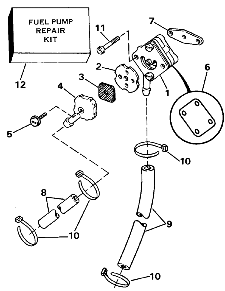 evinrude 9.9 fuel pump diagram