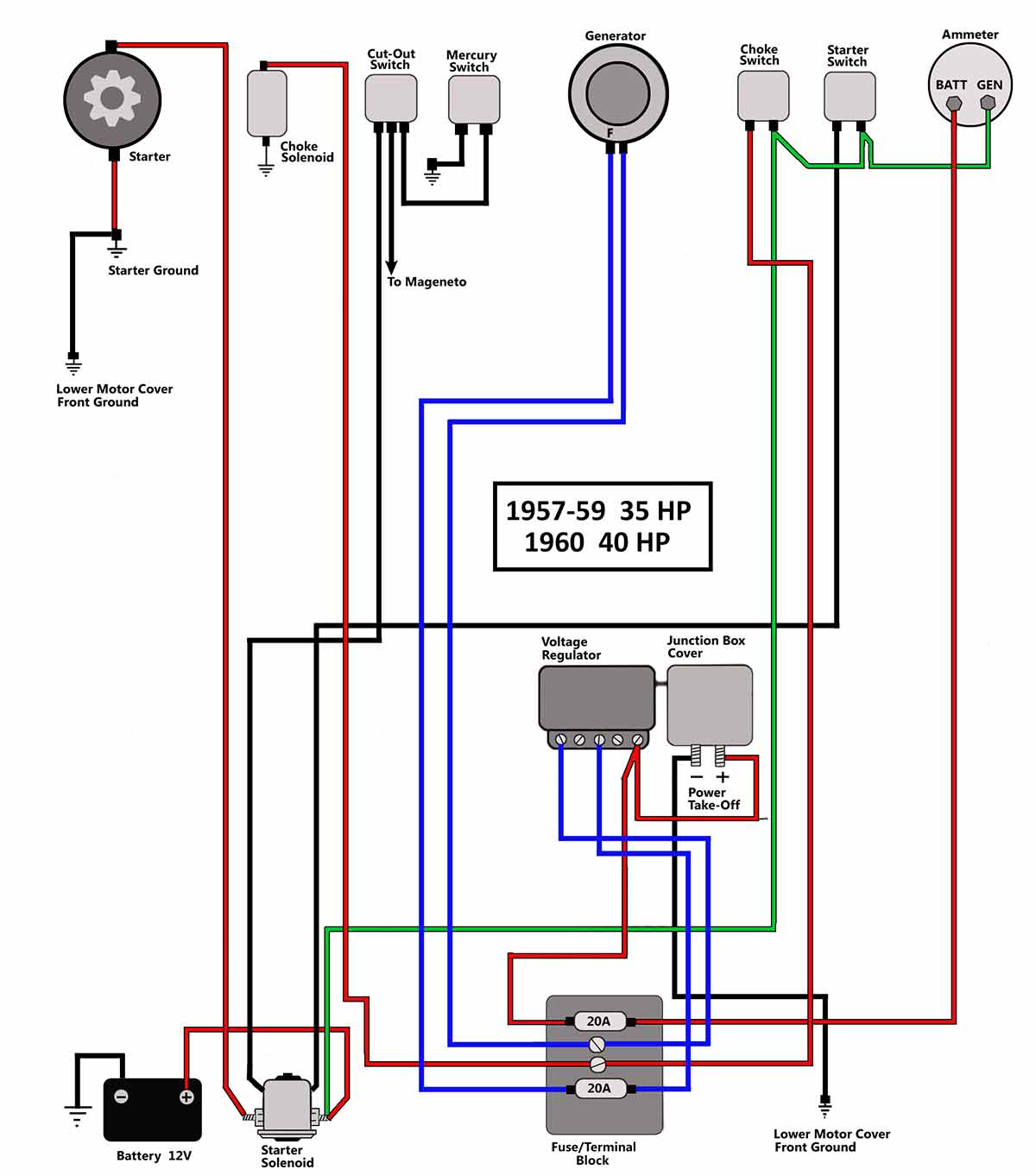 evinrude key switch wiring diagram jumper