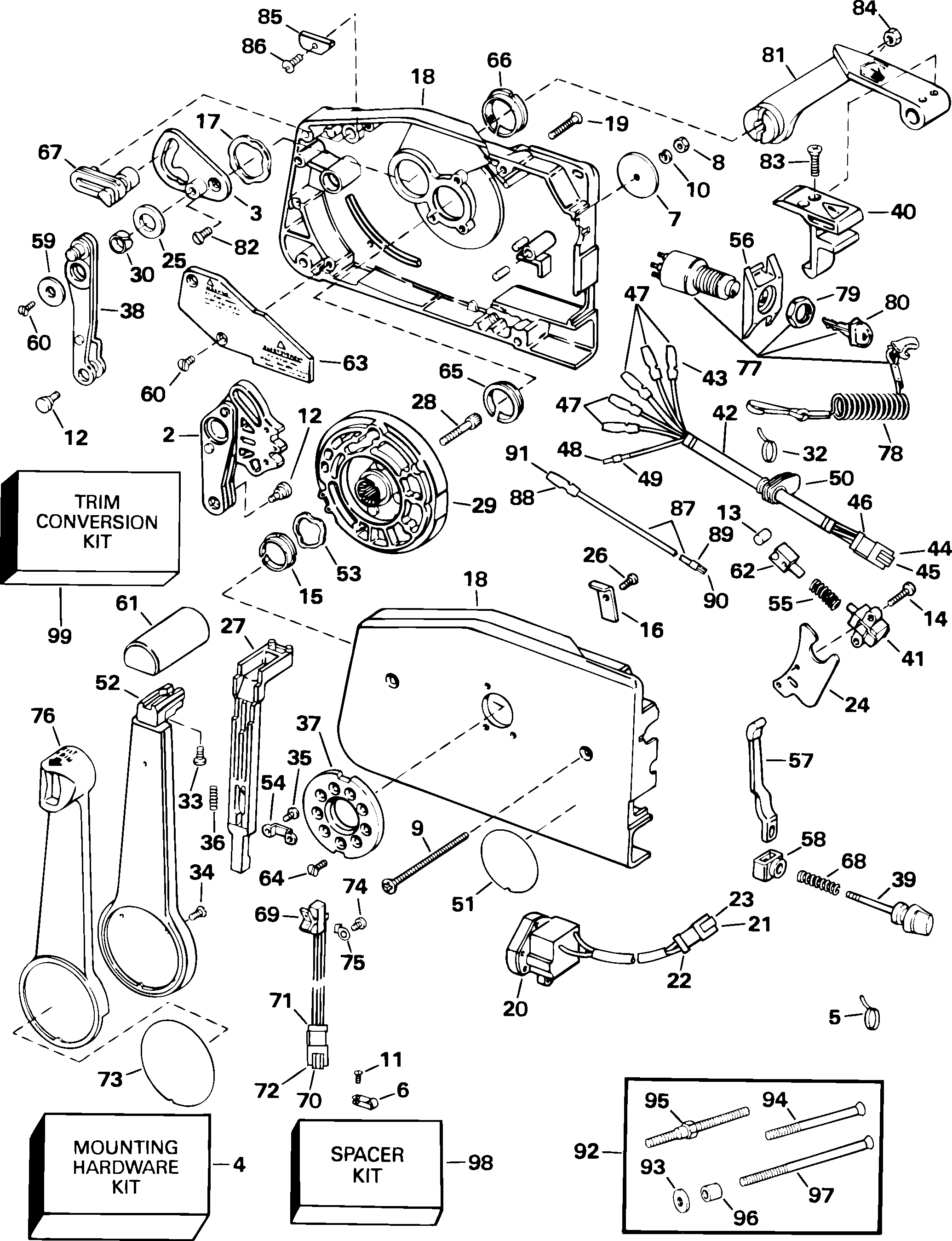 evinrude simplex control box diagram