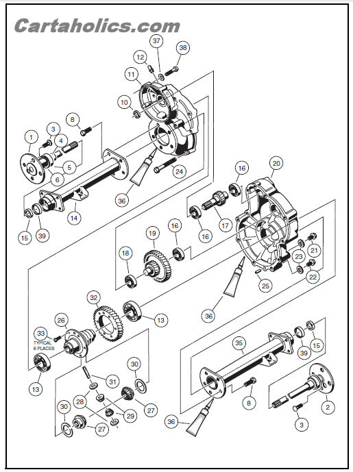 ezgo rear axle exploded diagram