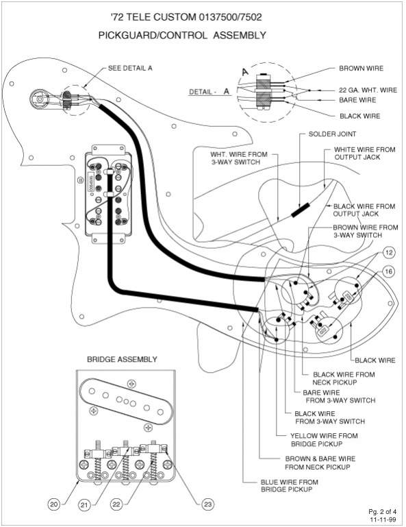 fender telecaster 72 custom wiring diagram