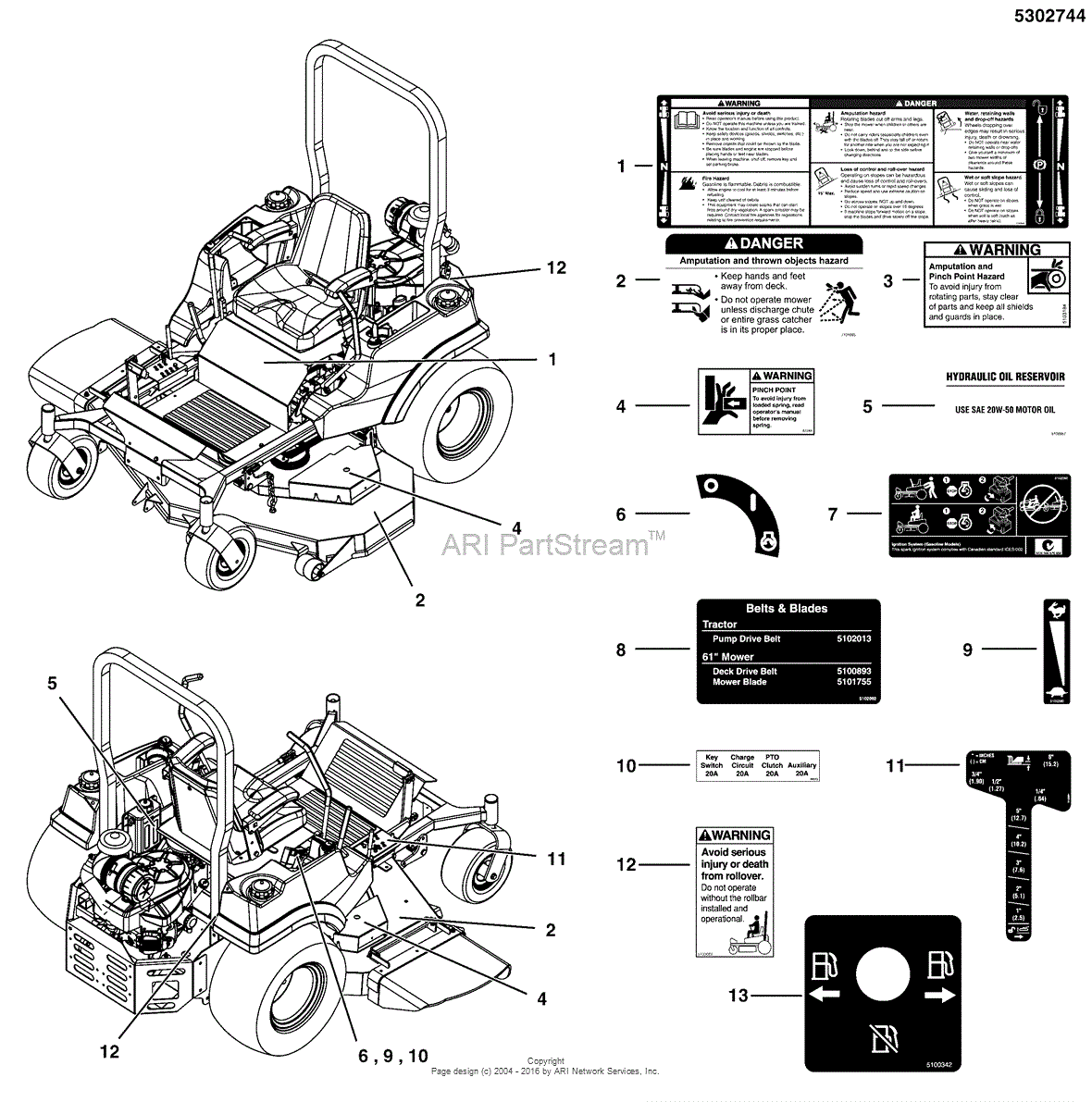 ferris is500z belt diagram