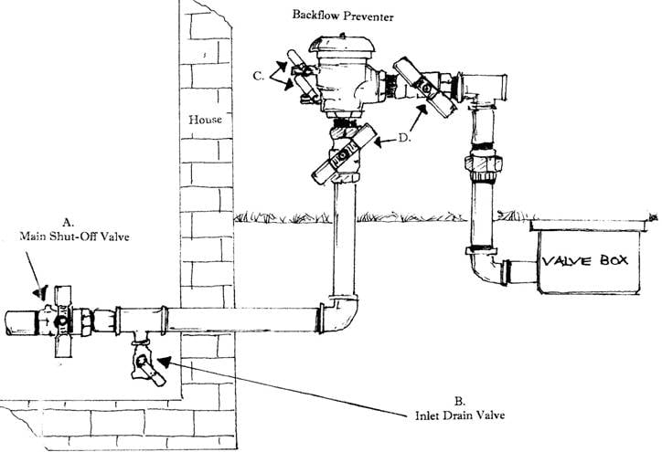 fire sprinkler system backflow preventer diagram