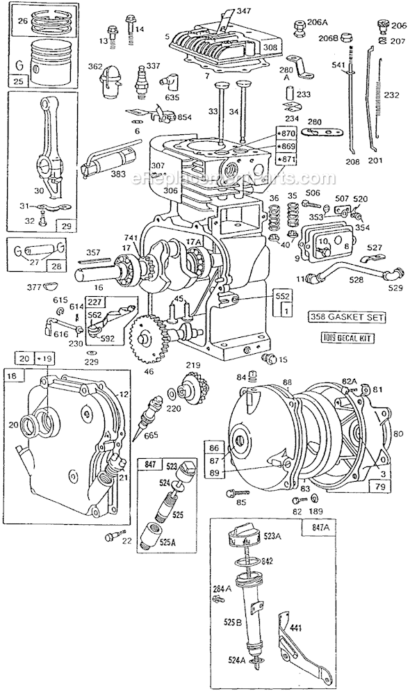 Briggs stratton quantum xm 60 схема