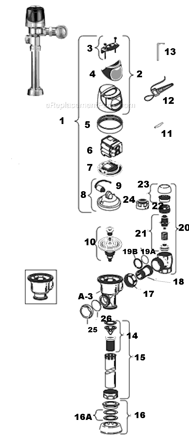 flushometer parts diagram