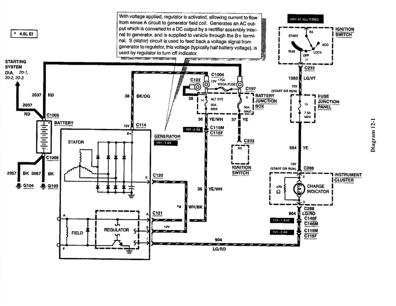 ford 1g alternator wiring diagram
