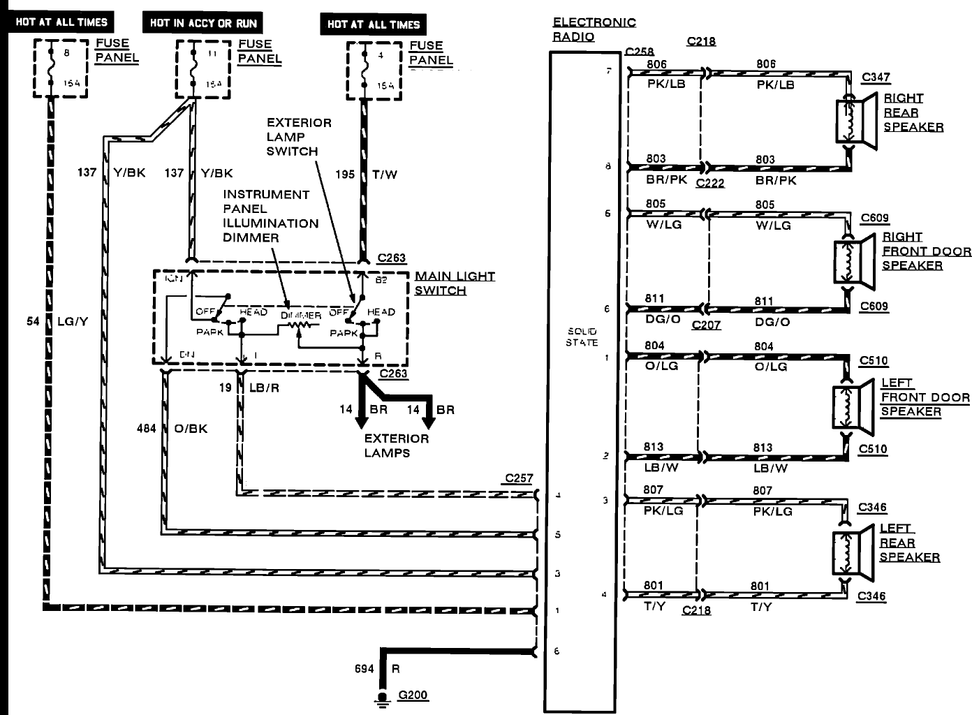 ford a220 audio wiring diagram