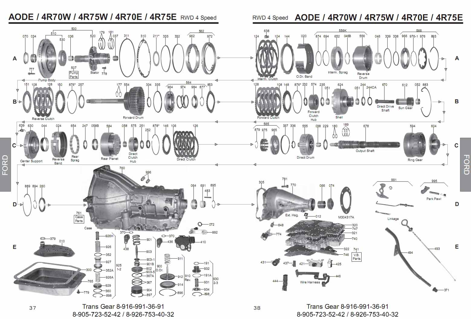 ford a4ld transmission parts diagram