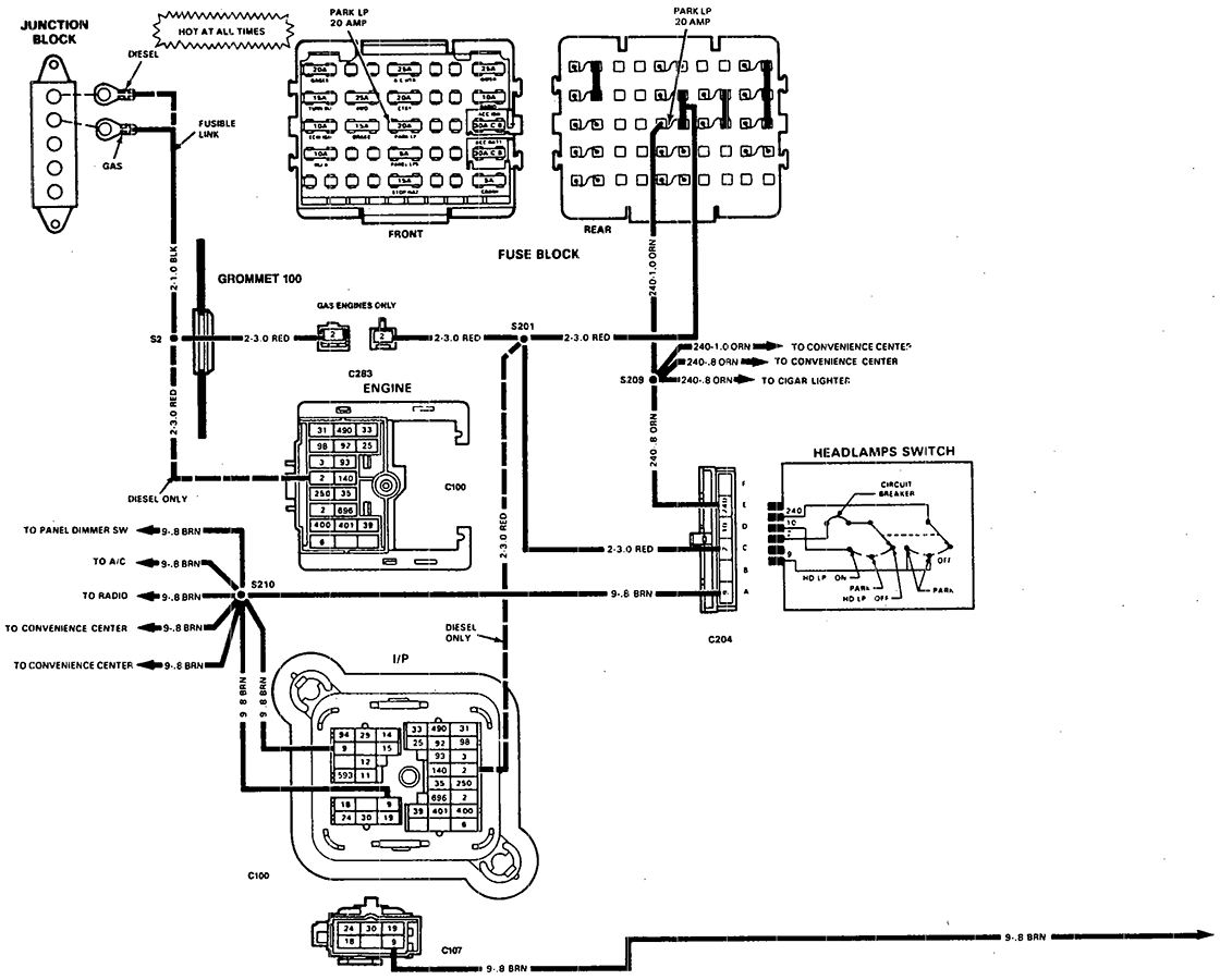 free wiring diagram for 1974 c10 fuse box to engine coler code