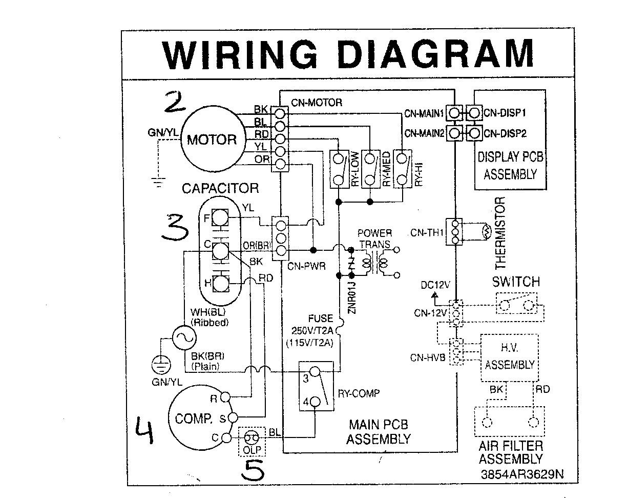 frigidaire 6000 btu window air conditioner wiring diagram