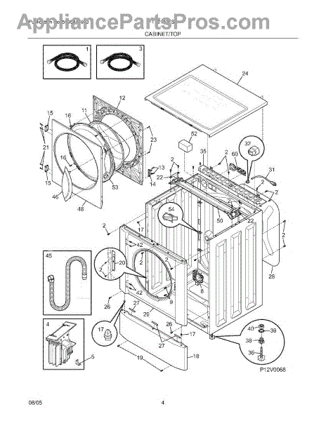 frigidaire affinity dryer parts diagram
