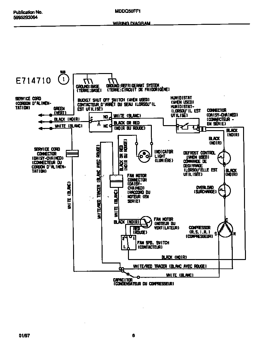 frigidaire dehumidifier mdd40tg1 wiring diagram