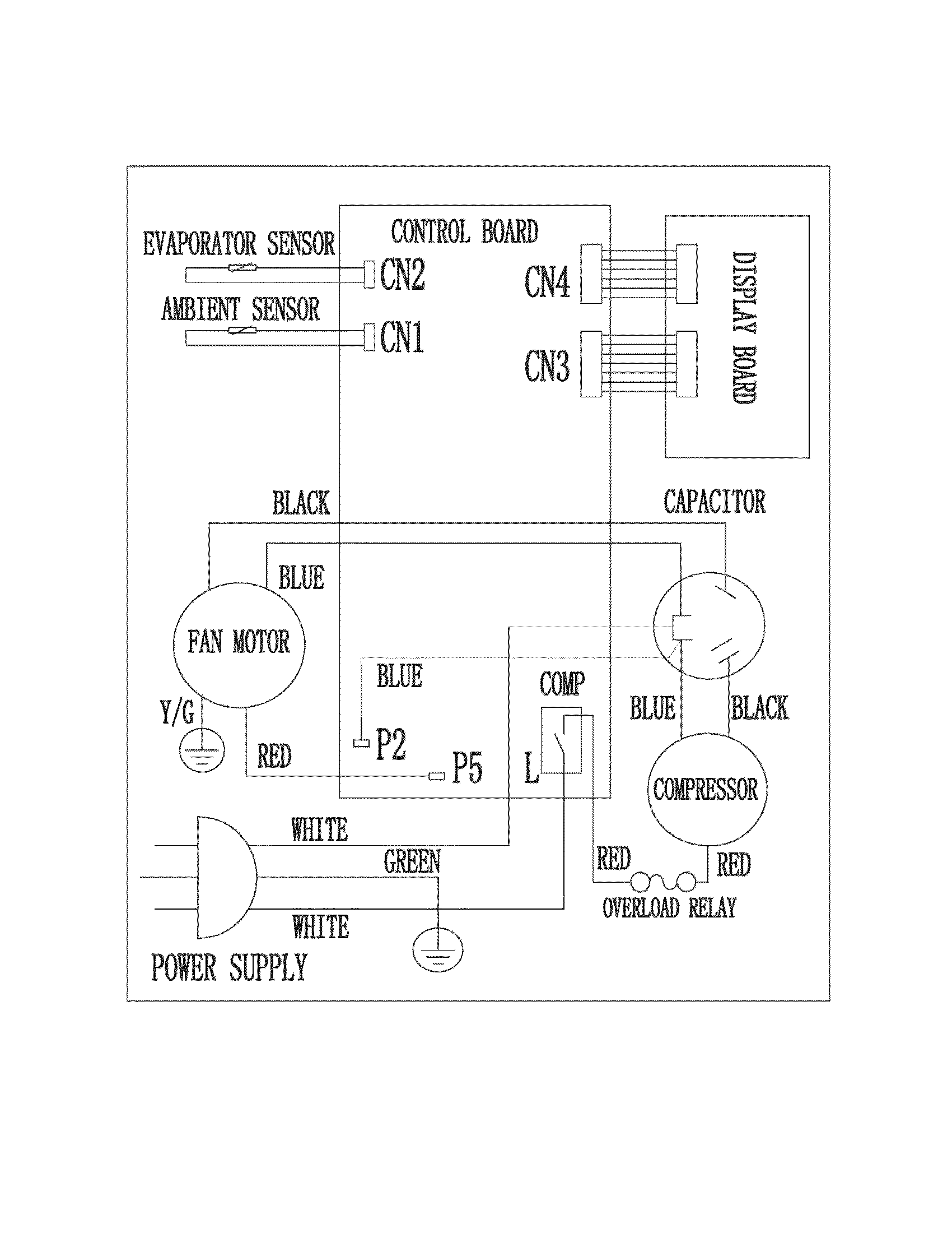 frigidaire fac107p1a2 board wiring diagram