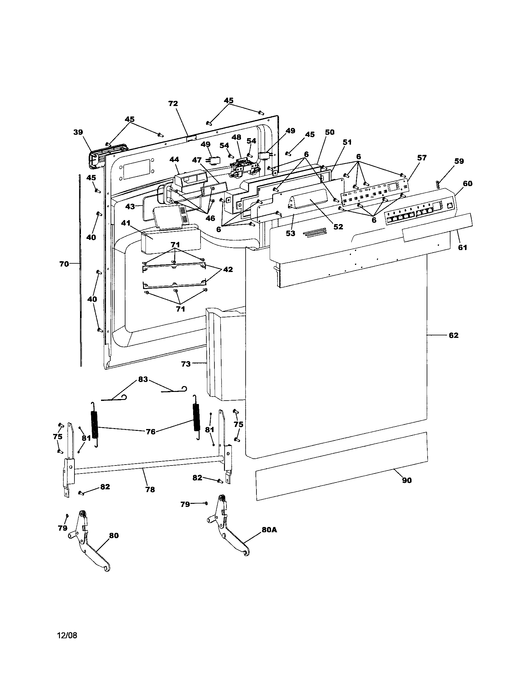 frigidaire gallery dishwasher diagram