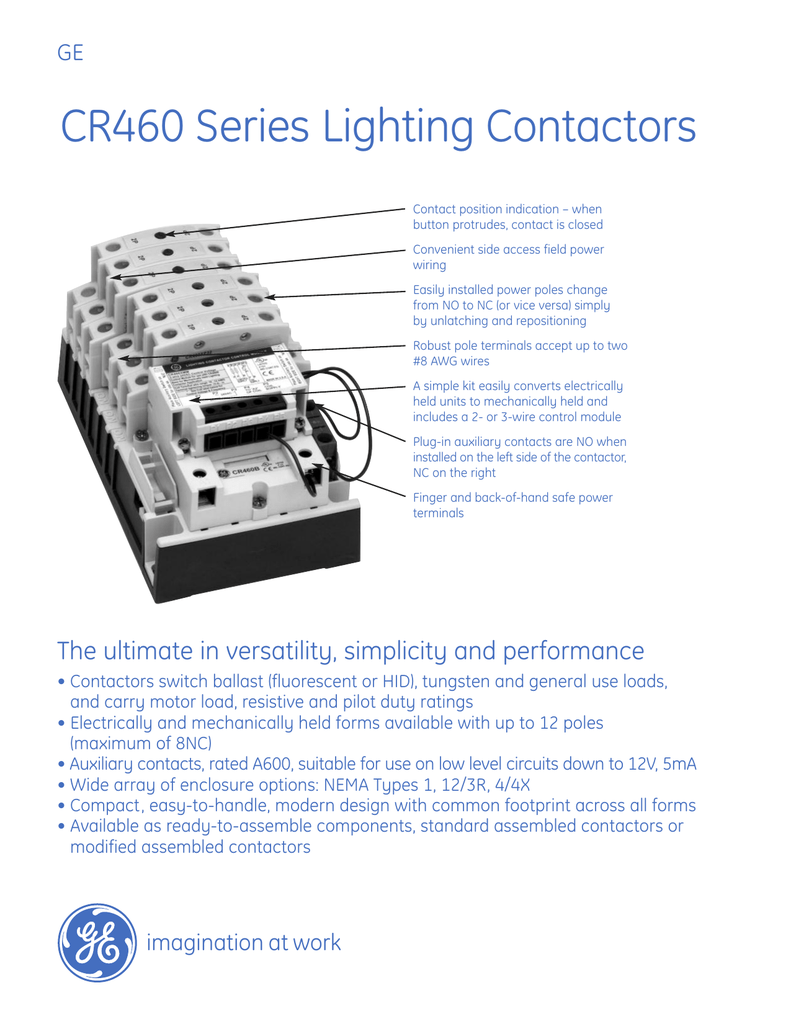 ge lighting contactor cr460b wiring diagram