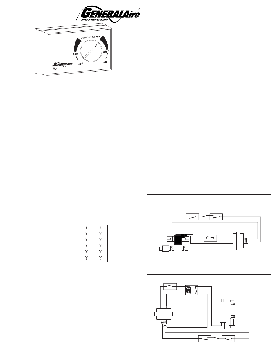 generalaire humidifier wiring diagram