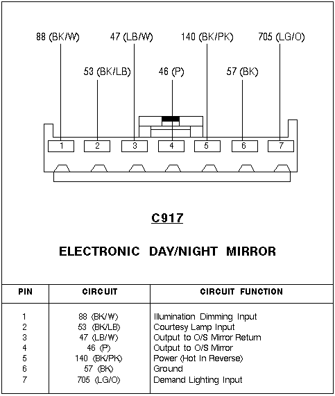 gentex mirror wiring