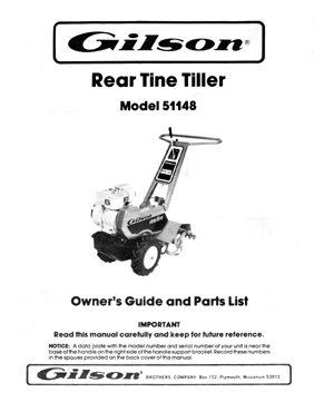 gilson tiller belt diagram