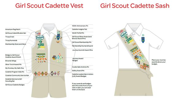 girl scout cadette uniform diagram