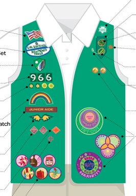 girl scout junior sash diagram