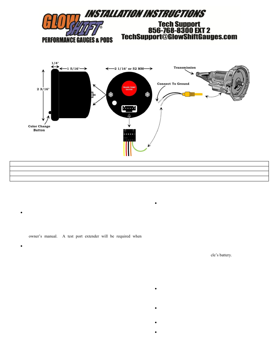 glowshift trans temp gauge wiring diagram
