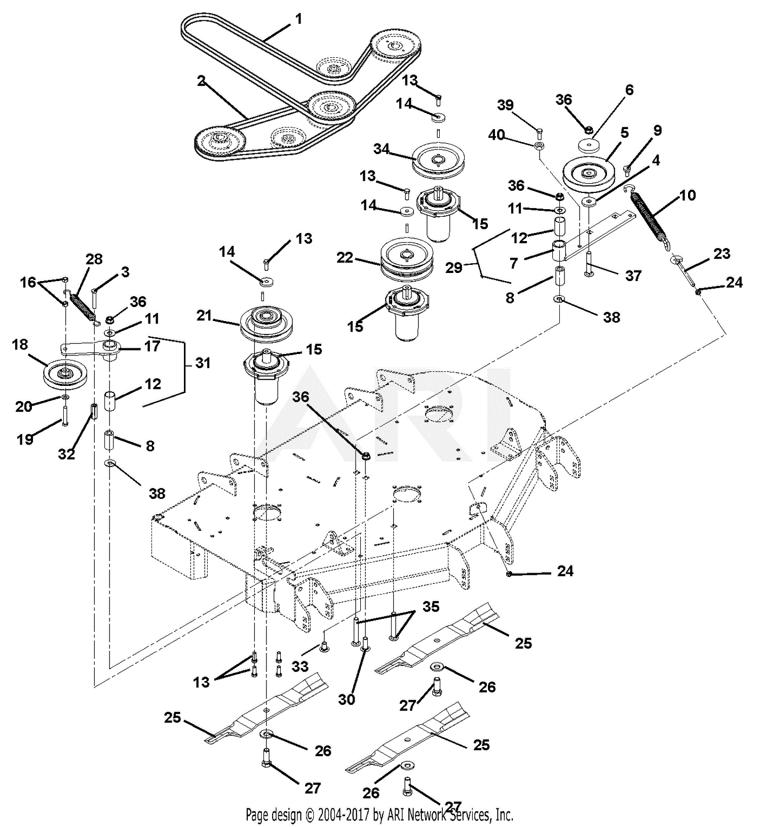 gravely zt 50 belt diagram