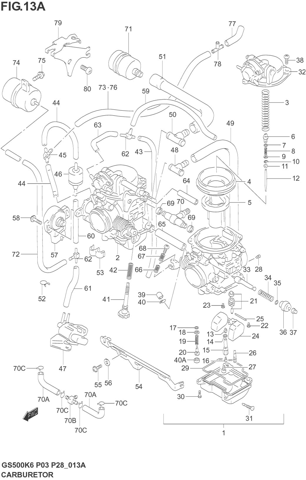 gs500 carburetor diagram