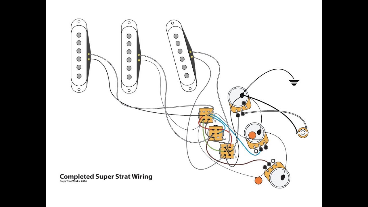 guitar h/s wiring diagram with mini toggle switch