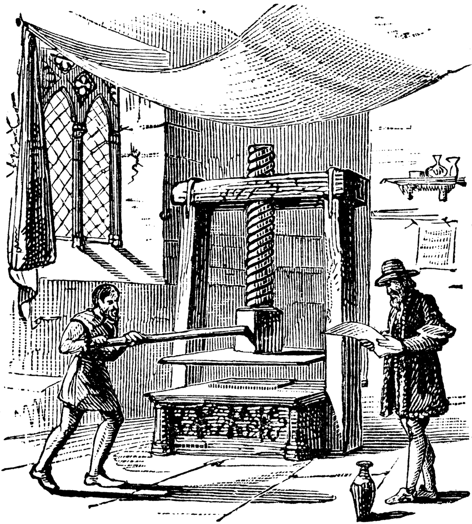 gutenberg printing press diagram