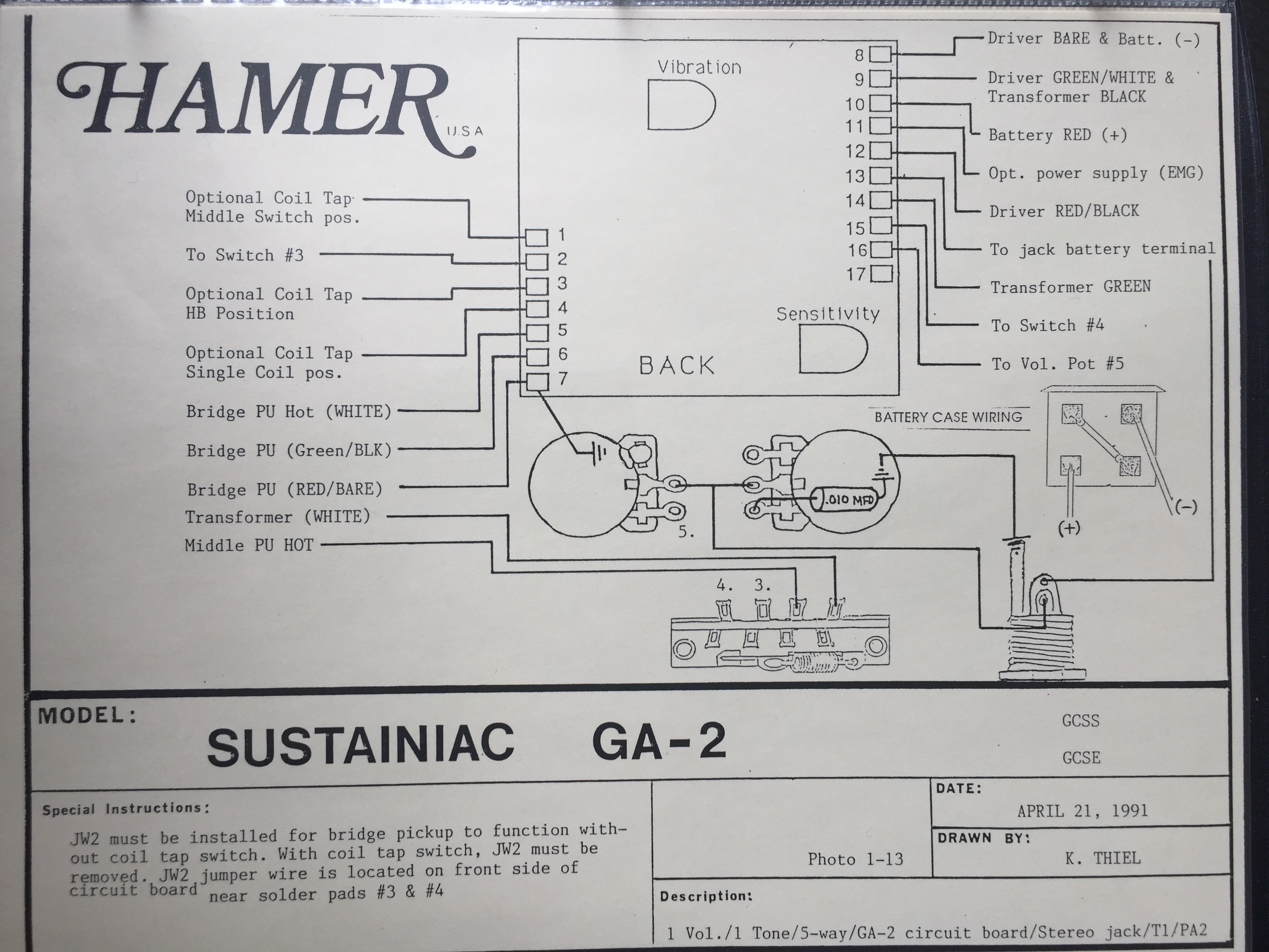 hamer special wiring diagram