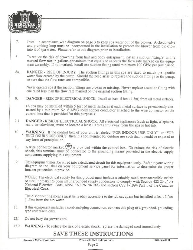 hercules hot tub wiring diagram