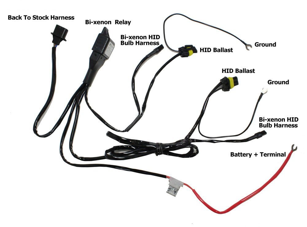 hid wiring diagram with relay and warning canceler