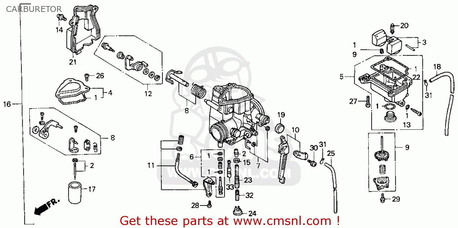 honda 300ex carburetor diagram