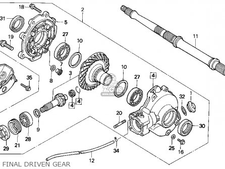 honda fourtrax 300 rear end diagram