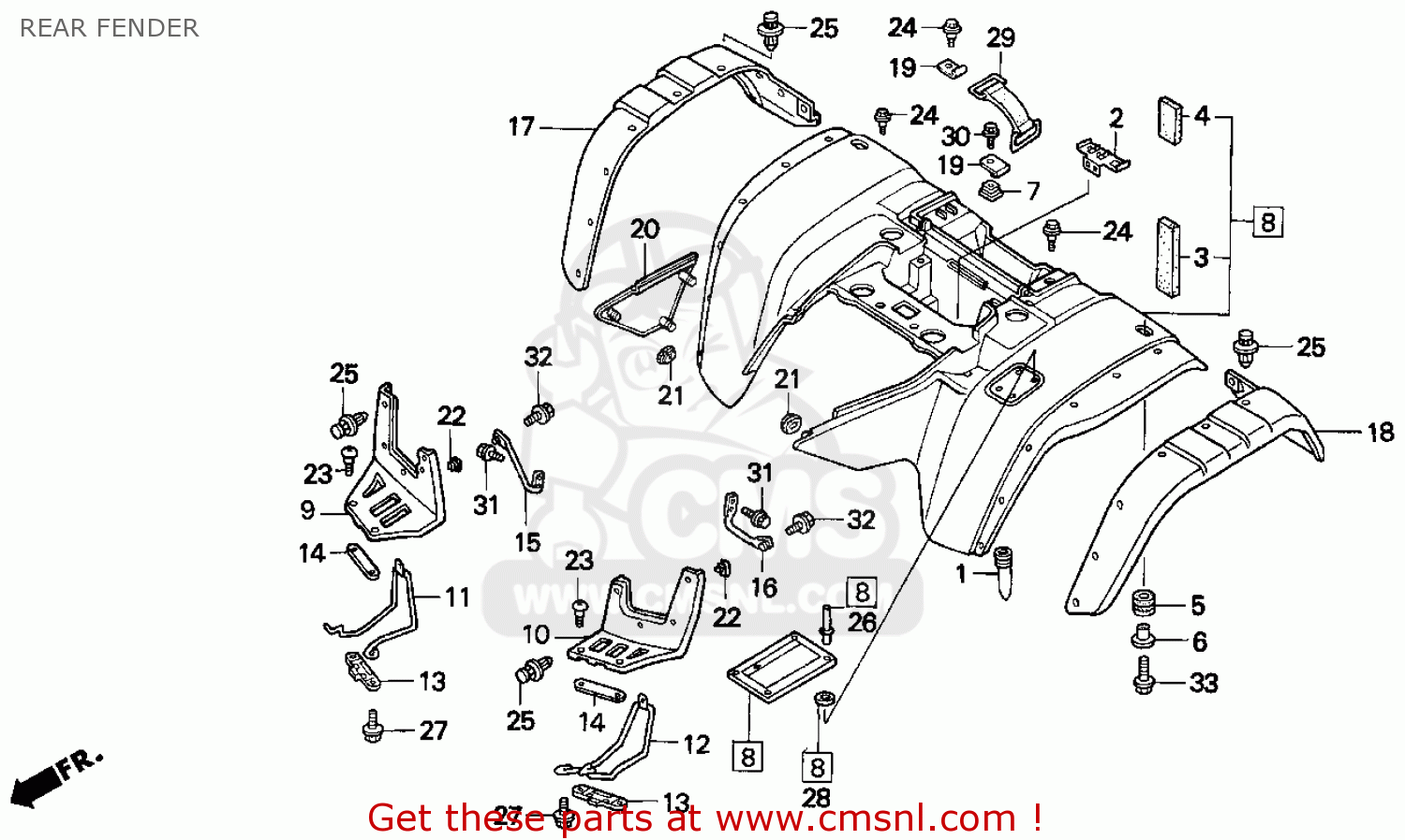 honda fourtrax 300 rear end diagram