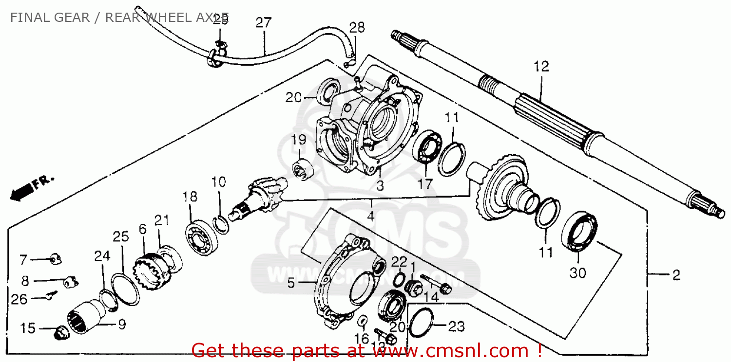 honda fourtrax 300 rear end diagram