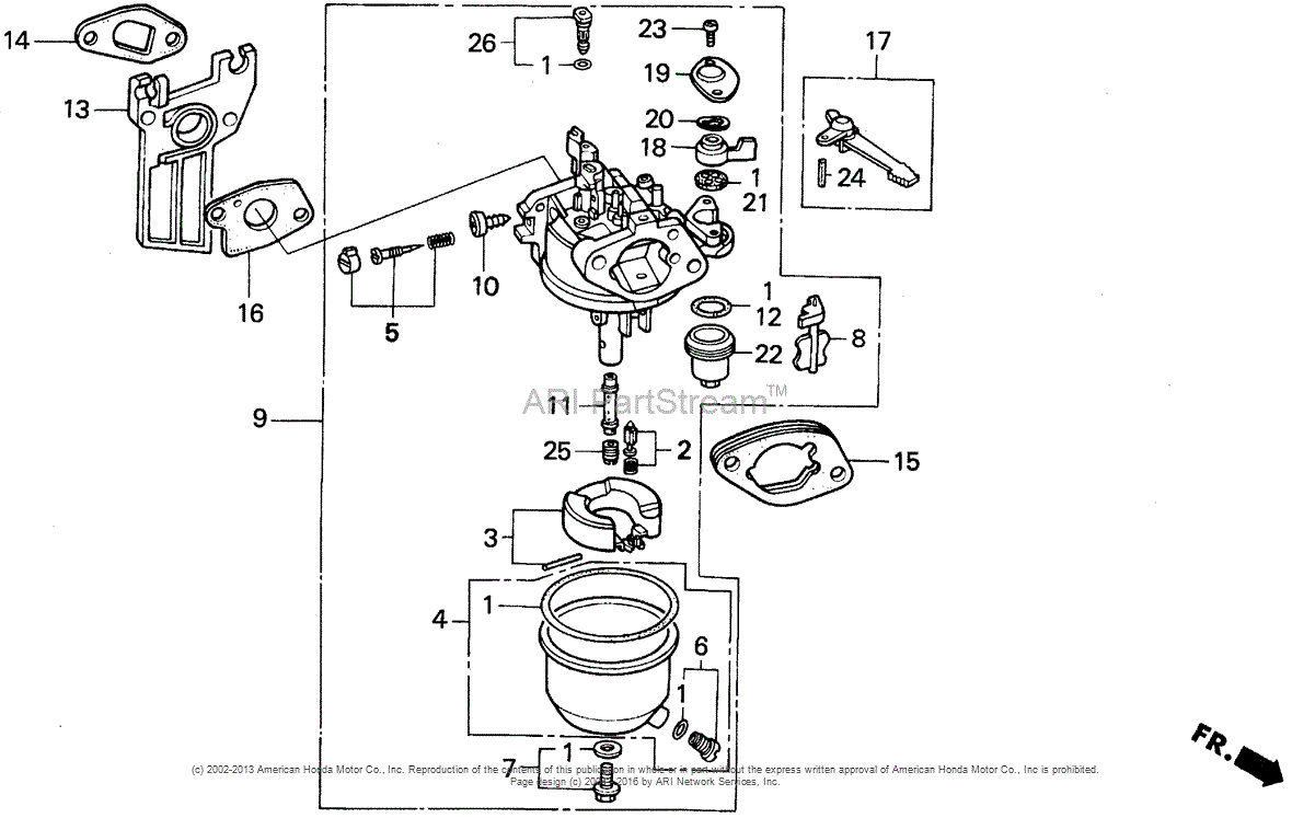 honda gc190 carburetor diagram