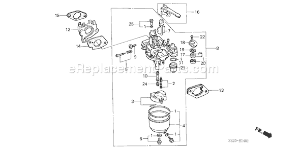 honda gx240 carburetor diagram