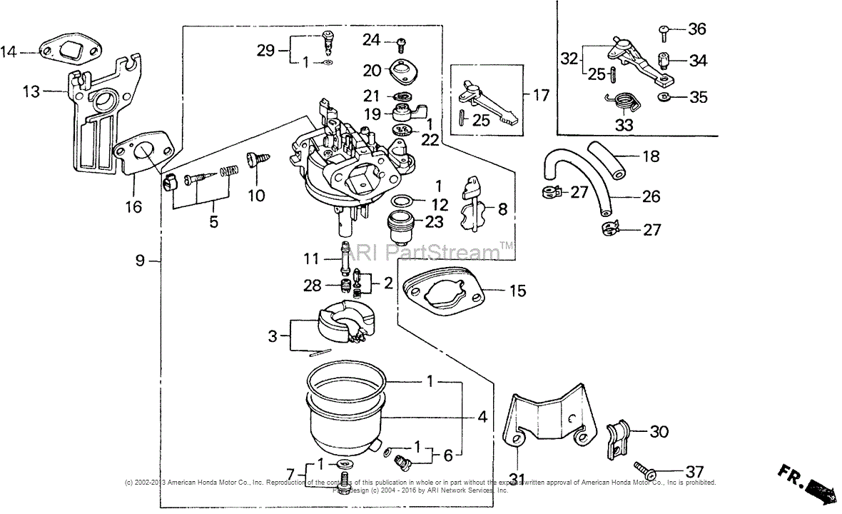 honda gx240 carburetor diagram