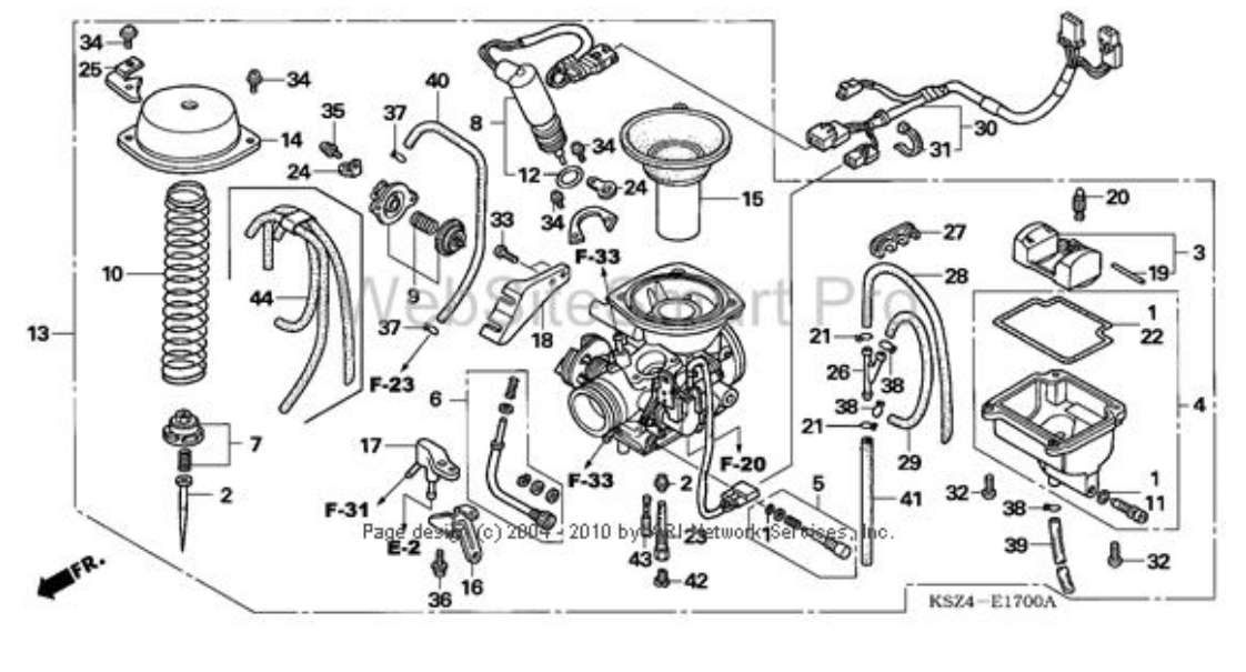 honda rancher carburetor diagram