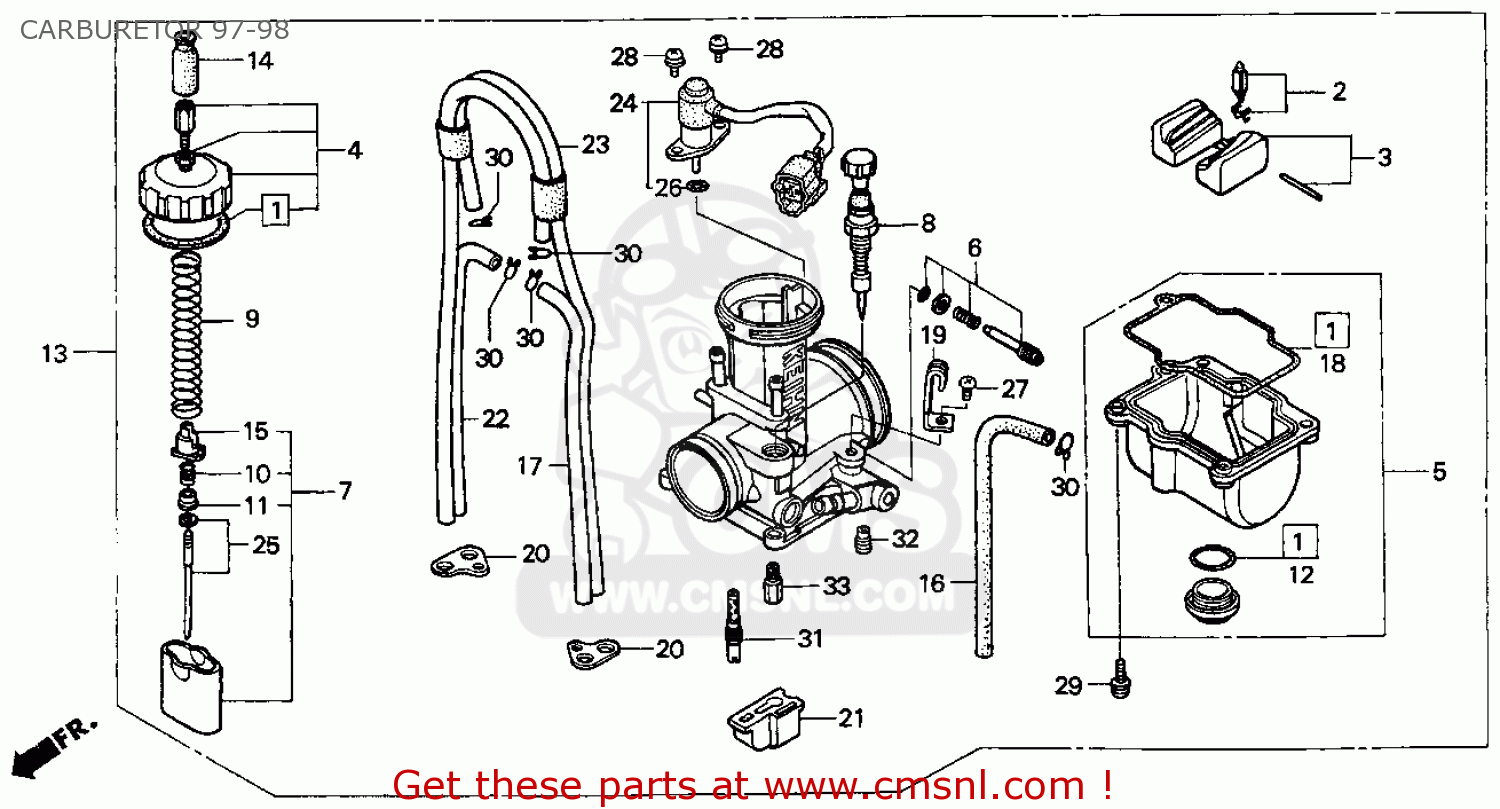 honda recon 250 carburetor hose diagram