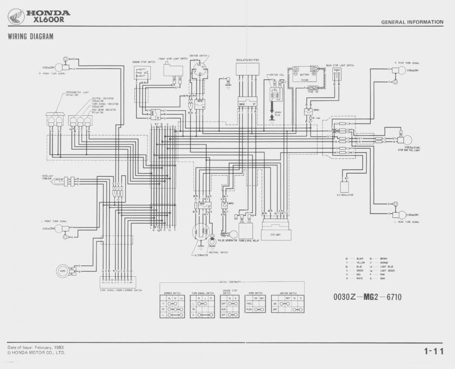 honda xr650r wiring diagram