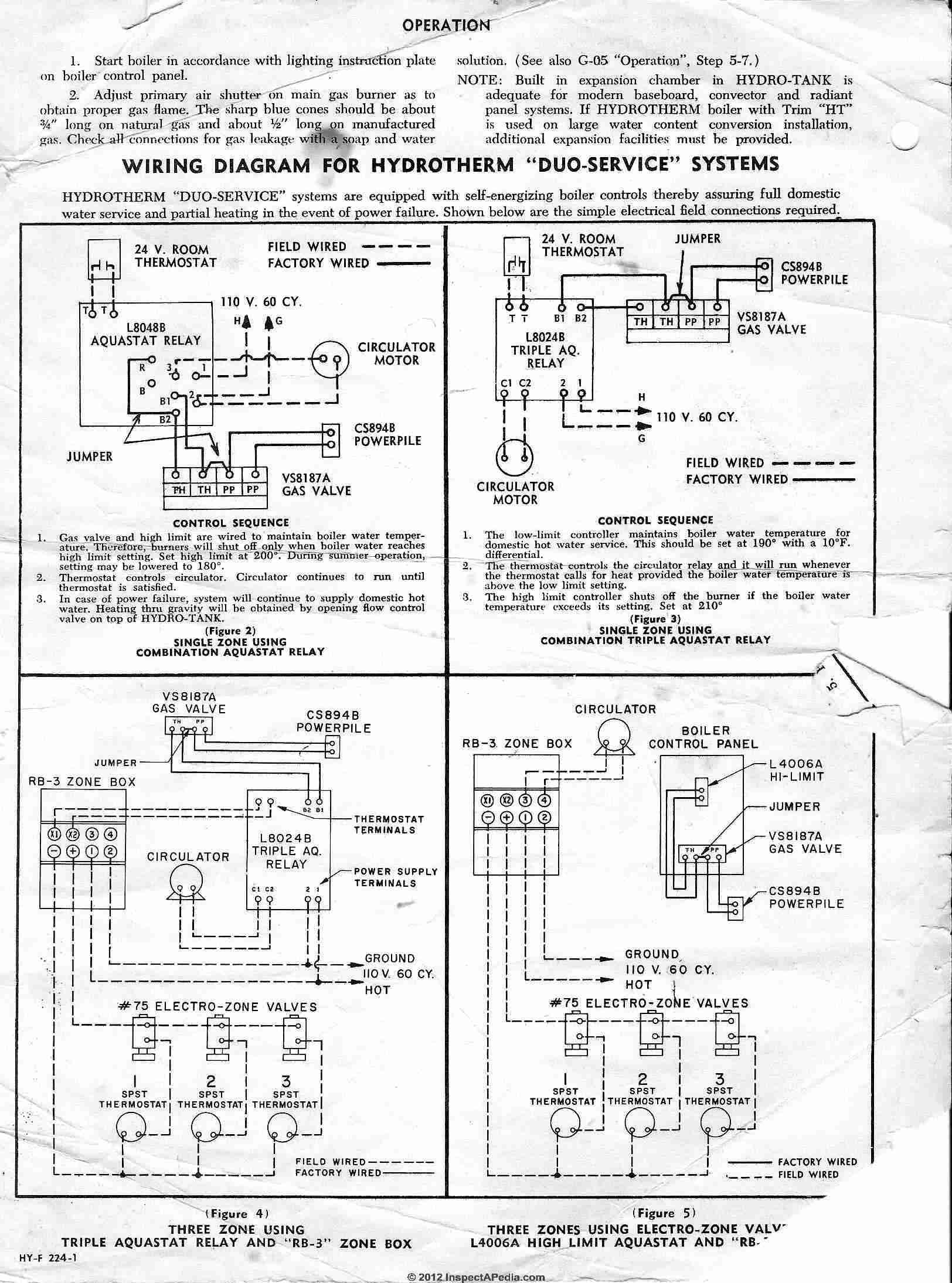 honeywell aquastat relay l8148e wiring diagram