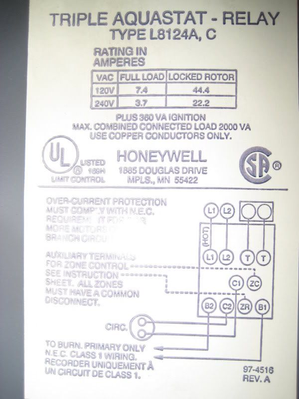 honeywell l8124a wiring diagram